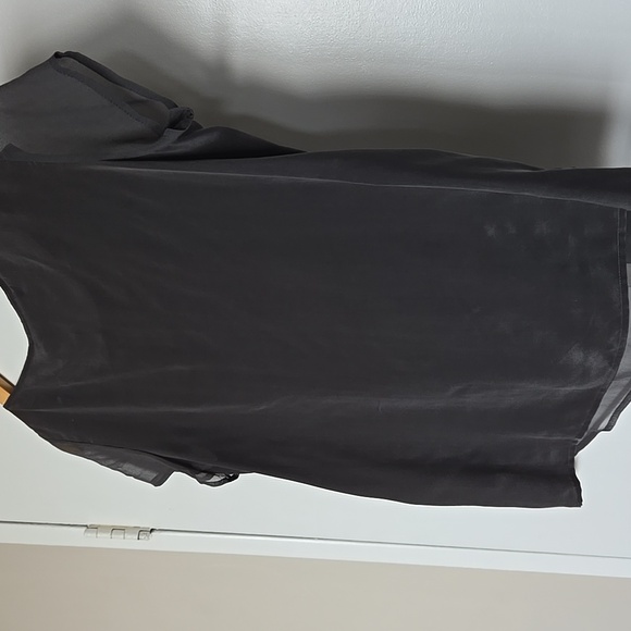 Zara Elegant Silk Sheer Black  Top ,Dark Grey , - Picture 8 of 9